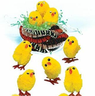 Baker Ross Mini Fluffy Chicks-Pack de 12, Pascua, Manualidades para niños (E432), Amarillo