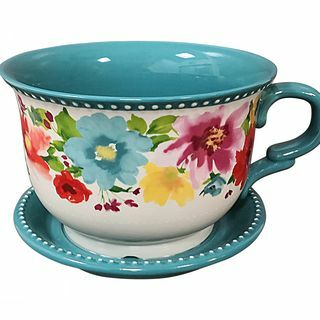 The Pioneer Woman Breezy Blossoms Maceta de taza de té de 10 pulgadas