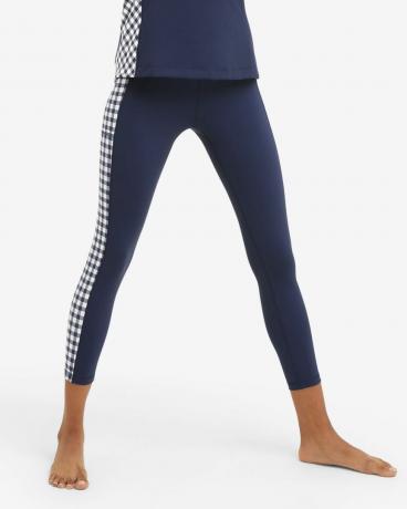 Leggings con panel en cuadros vichy azul marino