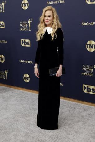 santa mónica, california 27 de febrero nicole kidman asiste a los 28 premios anuales del gremio de actores de pantalla en barker hangar el 27 de febrero de 2022 en santa monica, california foto de frazer harrisongetty images