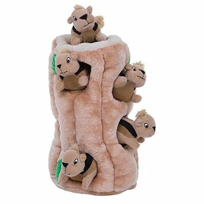 Outward Hound Hide-A-Squirrel Squeaky Puzzle Juguete de peluche para perro - Actividad de escondite para perros