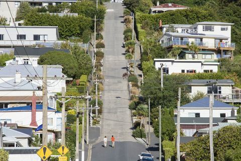 Baldwin Street Nueva Zelanda - La calle más empinada del mundo