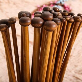 Agujas de tejer de bambú carbonizado - Juego de 18 pares tamaño 2 - 10 mm - agradables de manejar - Vendedor del Reino Unido