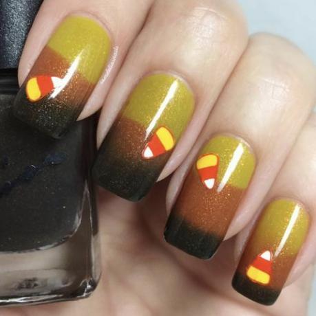 diseños de uñas de otoño dulces de maíz