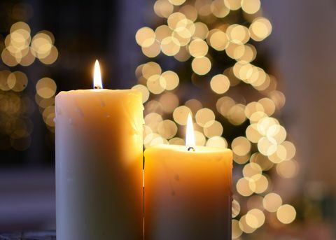 Velas y luces de navidad