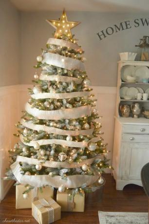 ideas de decoración de árboles de navidad luz de marquesina
