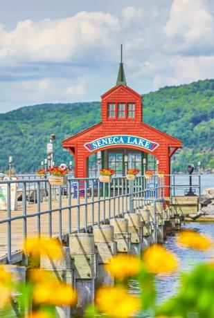 lago seneca muelle watkins glen, estado de nueva york