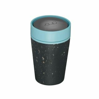 Taza de café reciclada rCUP 8oz (227ml) - Negro y verde azulado