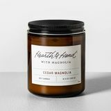 Vela de cristal de cedro magnolia 