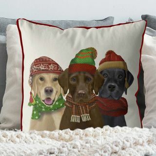 Labradors de invierno, Cojín navideño