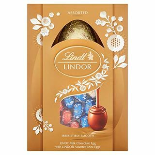 Huevo de Chocolate con Leche Lindt con Mini Huevos Surtidos Lindor, 215g