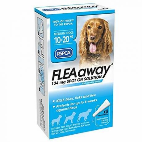 Solución RSPCA FleaAway Spot On para perros medianos, 134 mg