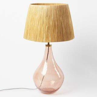 Lámpara de mesa y escritorio de cristal rosa Verre