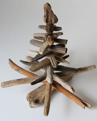 Driftwood árbol de Navidad decoración de madera