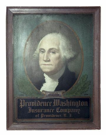 Retrato de George Washington pintado sobre una lata