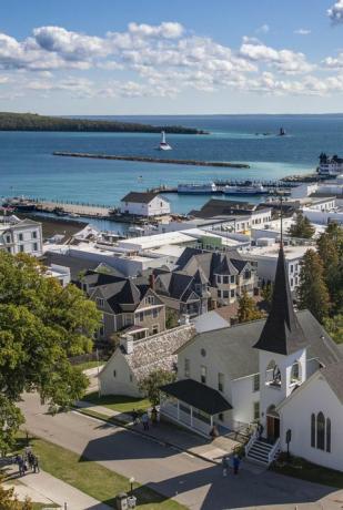 vista de la ciudad de la isla mackinaw