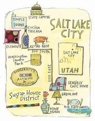 Mapa ilustrado de Salt Lake City