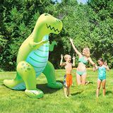 Aspersor de dinosaurio verde inflable