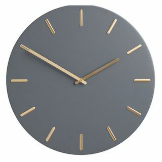 Arne Brass Dial - Reloj de pared analógico, 45 cm, azul fiordo