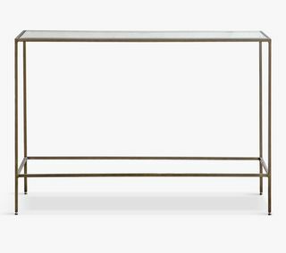 Mesa consola de vidrio Gallery Direct Outline, bronce