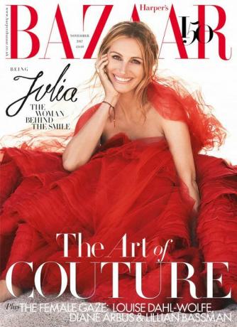 Julia Roberts para la portada de Harper's Bazaar de noviembre de 2017